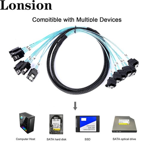 6x sata 7p to 6x sata 7p female SSD high-speed cable - 第 4/13 張圖片
