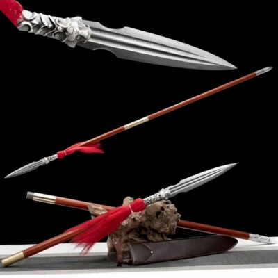 Outdoors Hunting Spear Pike Lance Sword Fold Steel Spearhead