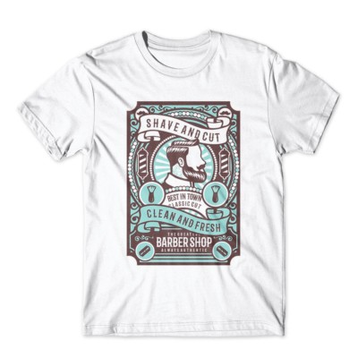 Shave and Cut Tshirt  Barber Tshirt 100% Cotton Premium Tee New