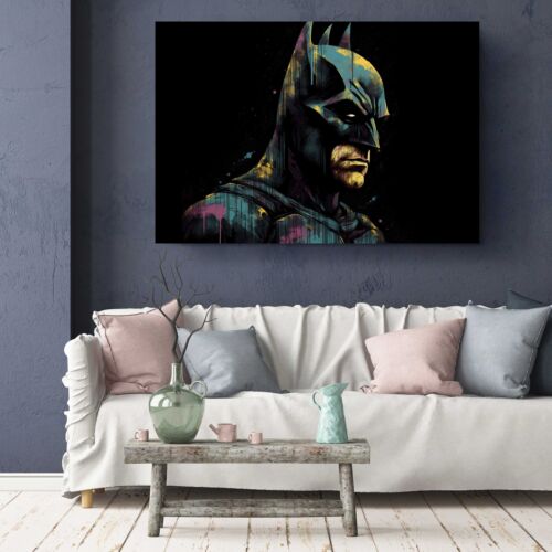 Super Hero Movie Bat Canvas Black Magic Canvas Print Wall Art - Picture 3 of 7