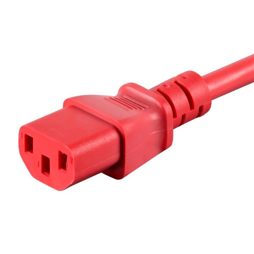 8FT Power Extension Cord Cable IEC Kettle C14 To C13 Male To Female 18/3 Red - Picture 5 of 7