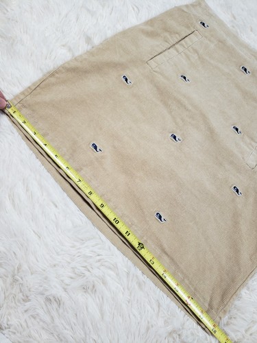 Vineyard Vines Girls Skirt Midi Corduroy Embroidered Whale Tan Size 14 Pockets - Picture 6 of 8