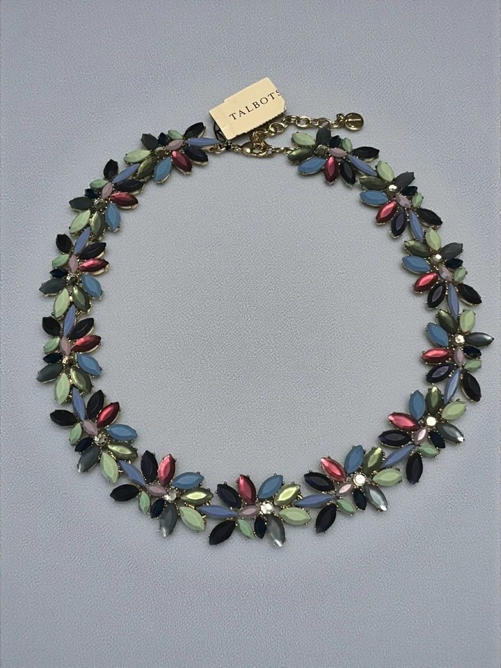 Collar llamativo TALBOTS NUEVO CON ETIQUETAS $89 racimo de cristal tono dorado Foto 2 de 4