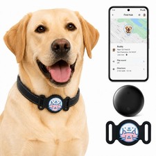 GPS Collar for Dogs,Pet Tracker Android Only Smart tag,Waterproof Black