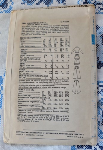 1976 Simplicity 7594 Sewing Pattern Girls Jumpsuit Size 7 Pre-owned Unused - Picture 2 of 4