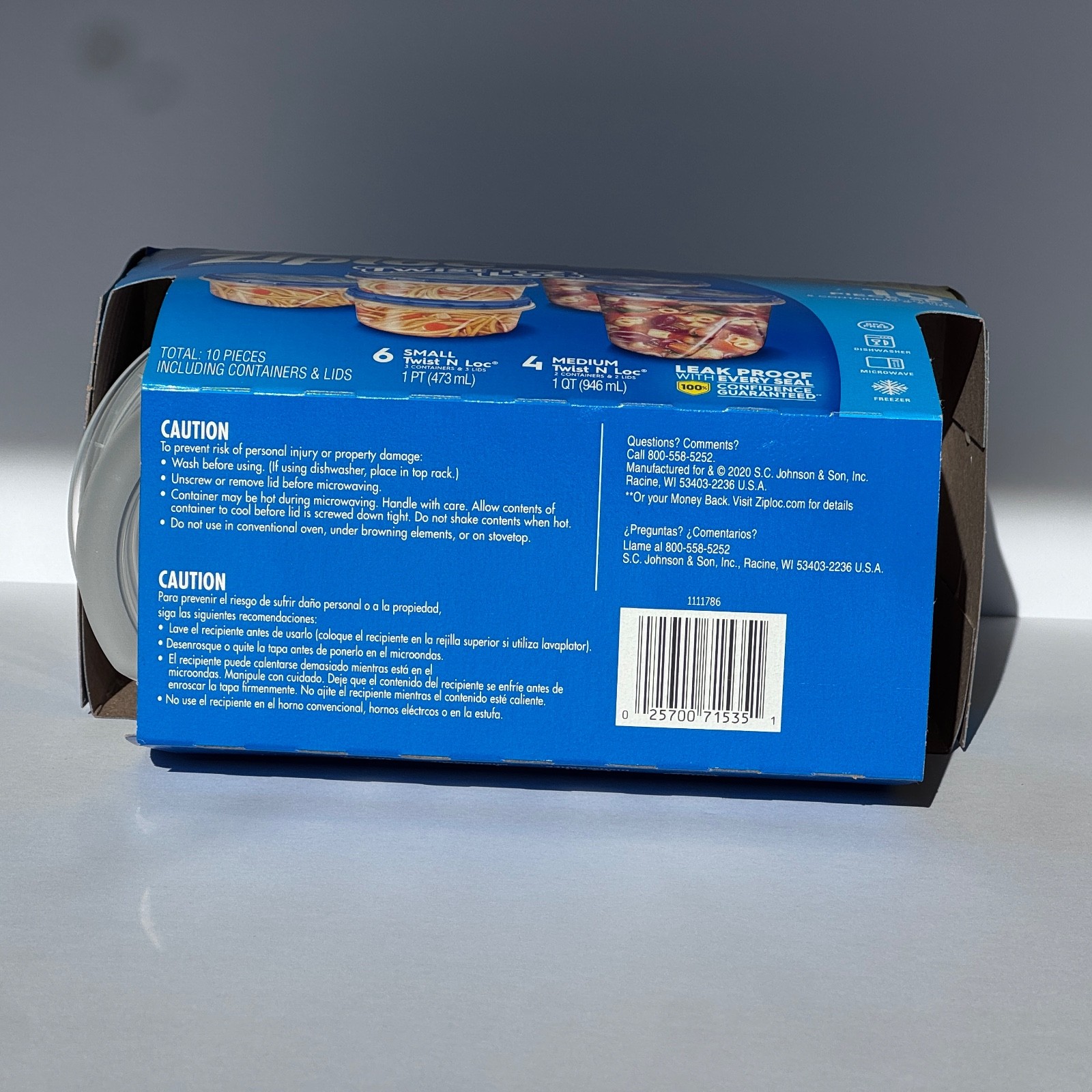 ZipLoc Twist N Lock 10 piece Value Pack 3 small & 2 medium containers w/lids New