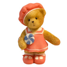 Cherished Teddies Paws for Patriotism 2004 Enesco 118321 Bear in Pink Dress Hat
