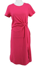Loft Dress Womens Size Medium Petite Midi Twist T Shirt Pink Short Sleeve MP New