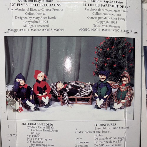 1996 Syndee's Crafts Doll Kits 2 Elves & Tree Topper Kits Christmas All 3 NEW - Bild 5 von 8