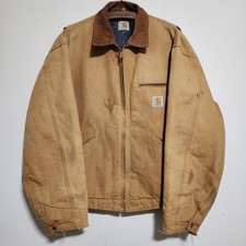 Vintage Carhartt J01 BRN Detroit Jacket Blanket Lined Distressed Faded