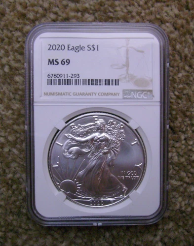 2020 American Silver Eagle MS69 NGC Uncirculated 1oz .999 Fine Silver