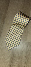 Brooks Brothers Makers Vtg Made In USA Yellow Silk Tie Geometric Medallion Print