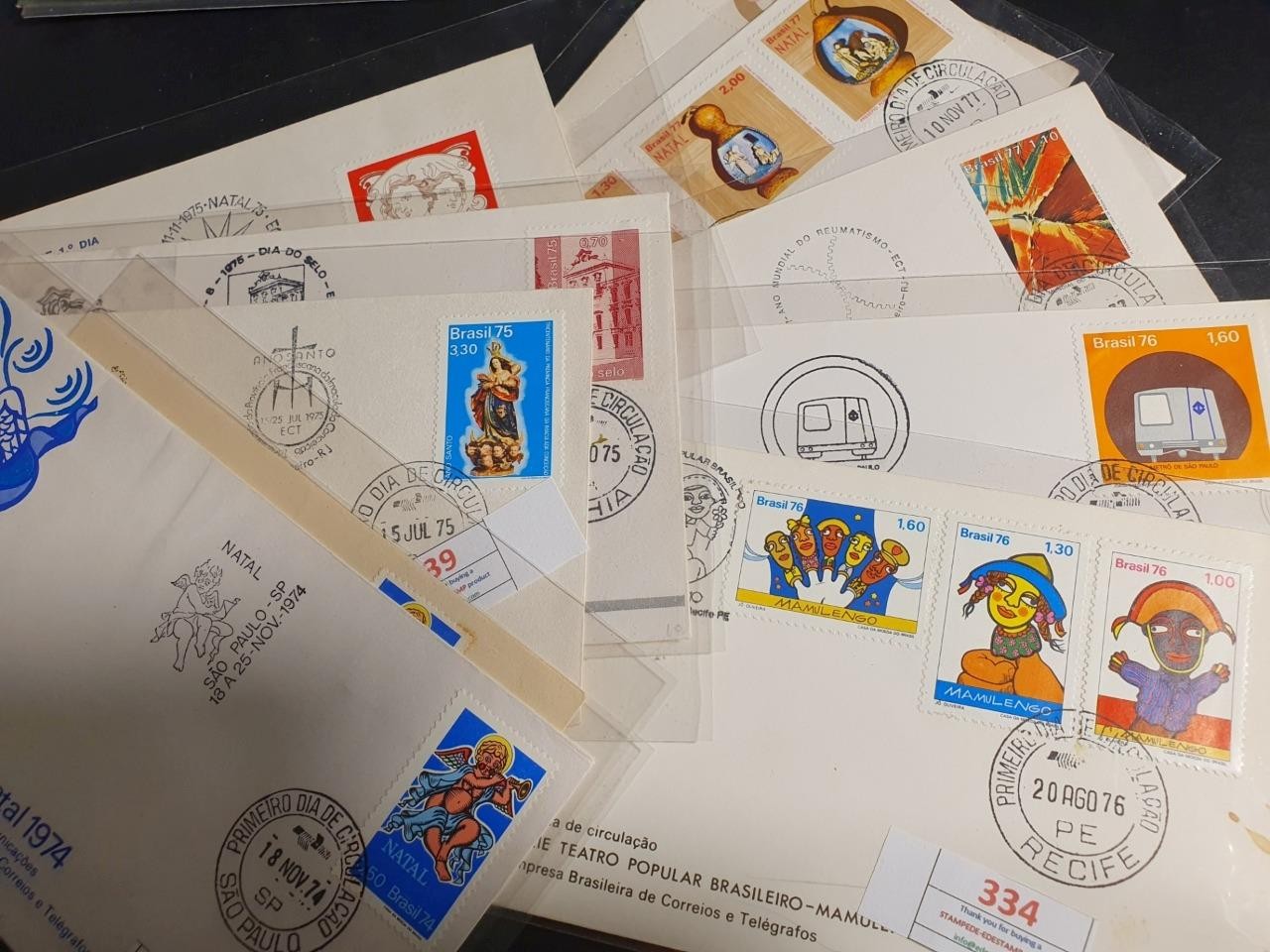 337 BRAZIL 1974/1978 LOT WITH 10xFDC w/ 2 CANCEL's / 2 CARIMBOS  RHM CV $ 375.00
