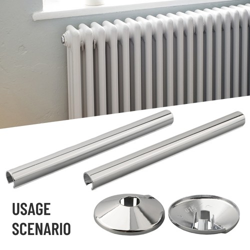 2 Pack Chrome Radiator Pipe Covers 15mm Collars Stylish Bathroom Accessories - Bild 15 von 71