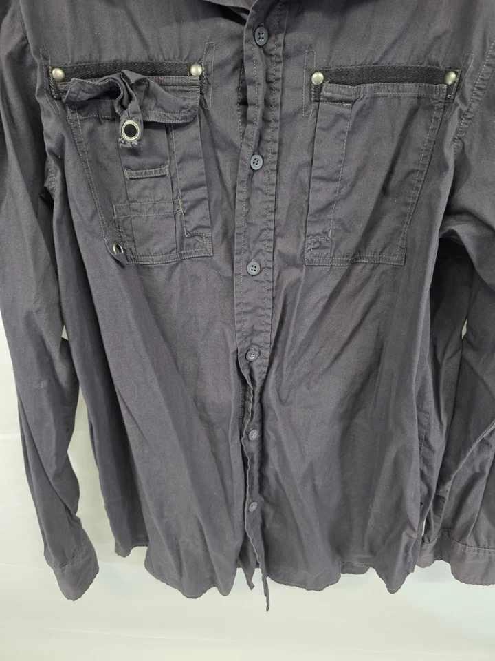 Camisa de hombre Modern Culture gris pizarra manga larga con botones talla XL Foto 4 de 4