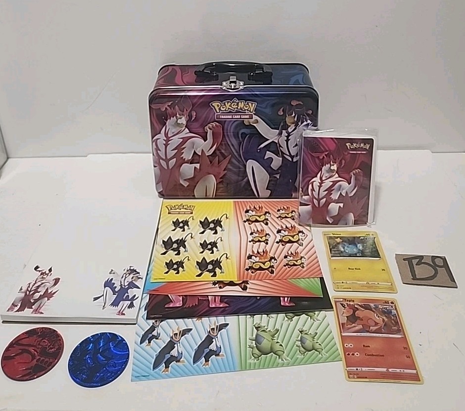2021 Pokemon Trading Card Game Metal Lunch Box Case/ Stickers, NotebookAndMore 2021 Pokemon Trading Card Game Metal Lunch Box Case/ Stickers, NotebookAndMore