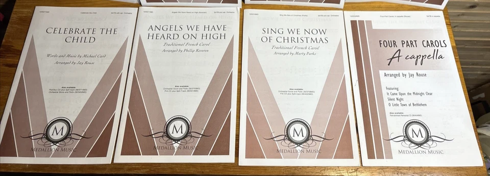 奖章音乐圣诞合唱团乐谱教堂歌曲可选。 管弦乐队 8 件装 — 第 3/4 张图片