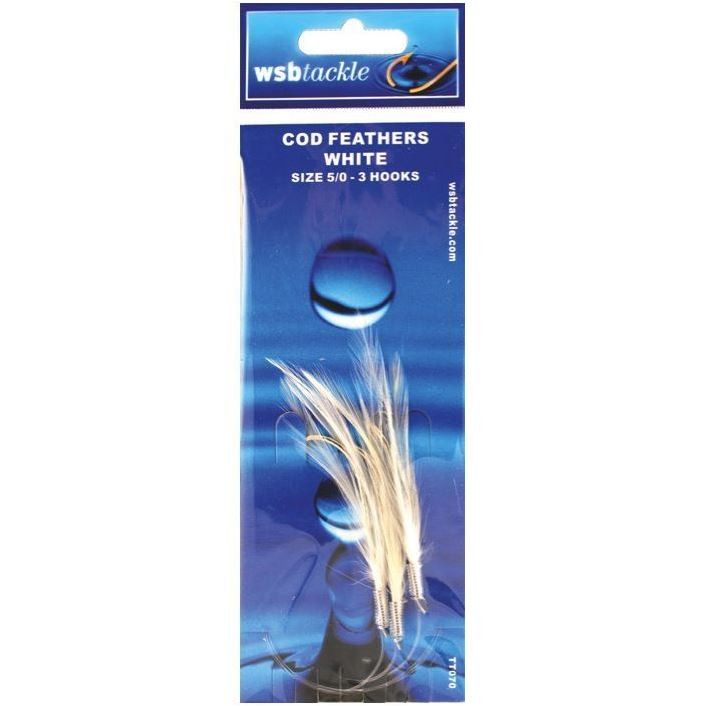 WSB Cod Feathers White 5/0 3 Hook