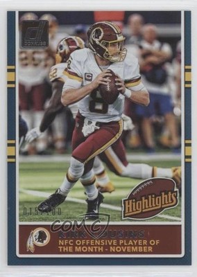 2017 Panini Donruss Highlights Holo 15/100 Kirk Cousins #19 g2u