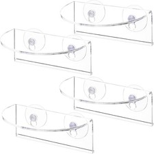 Suwimut 4 Pack Window Plant Floating Shelf, Suction Cup Shelf for Fish Tank, Ac
