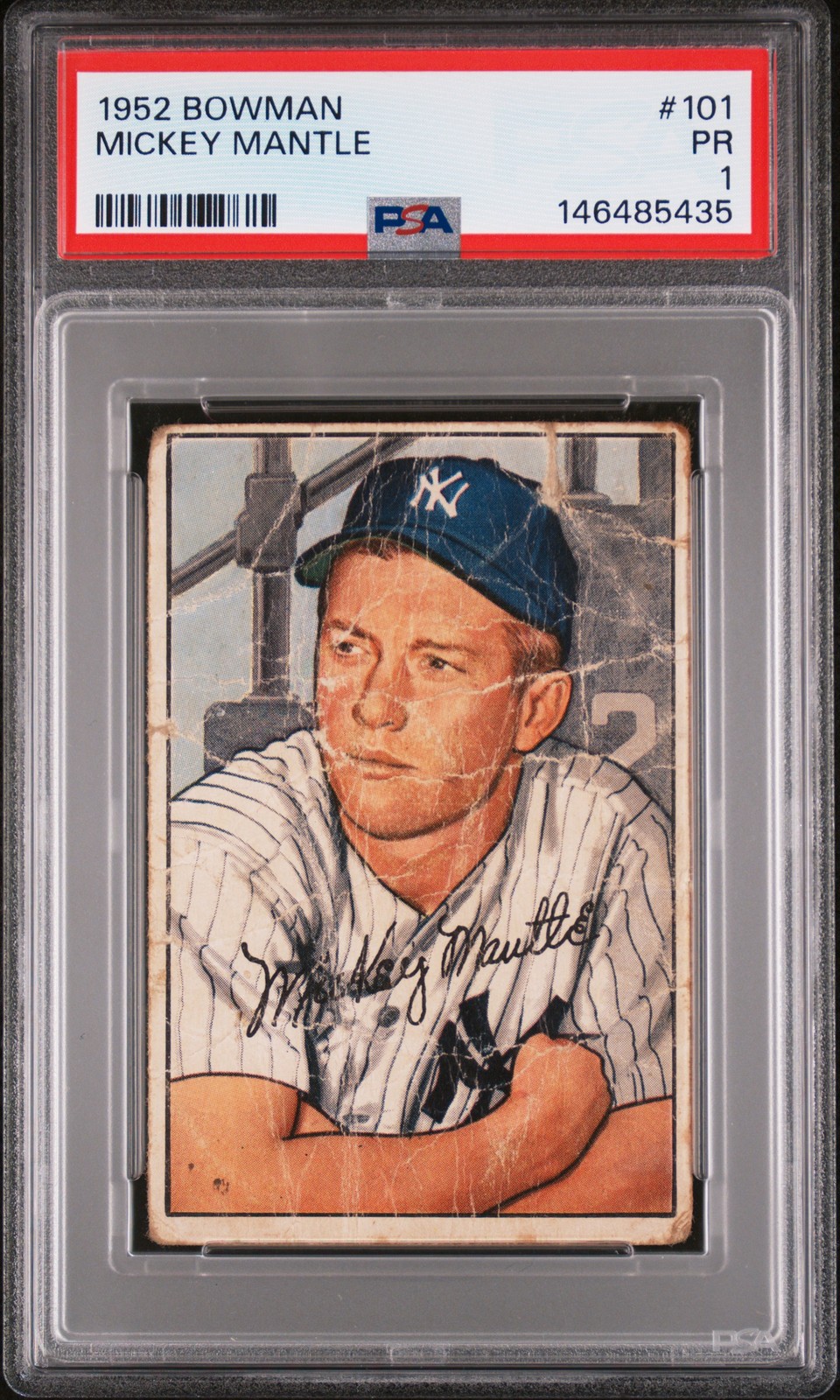 1952 BOWMAN #101 MICKEY MANTLE PSA 1