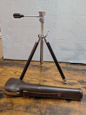 Accura Risomatic Deluxe Chrome Compact Telescoping Table Tripod w/ Leather Case