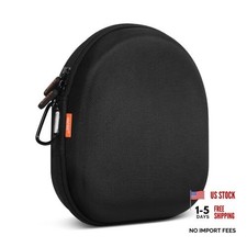 Hard Shell Headphone Case - Durable Zipper Travel Case Portable Large Black