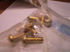 3/8"-16 x 1" Slotted Drive Round Head Brass Machine Screw QTY 8