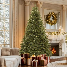 Uforic 6ft Pre-Lit Artificial Christmas Tree,Holiday Decoration Christmas