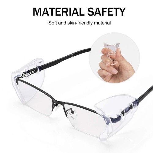8 Pairs Eye Glasses Side Shields Flexible Slip on Side Shields for Safety Glass - Picture 6 of 7