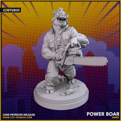 C27 - TMNT Bebop Fan Sculpt (40mm Marvel Crisis Protocol Scale)