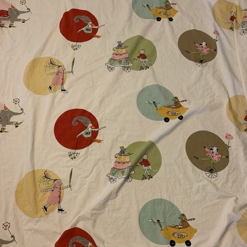 IKEA Whimsical Animals Groda Cat Mouse Frog Twin Size Duvet Cover Cotton Gingham - Picture 3 of 5