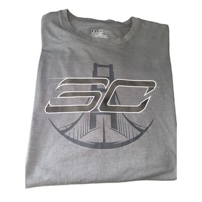Under Armour Shirt Mens Large Gray Steph Curry Basketball Gym Adult Loose 2XL