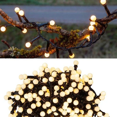 EGLO LED Lichterkette Weihnachtsbeleuchtung innen & außen warmweiß Timer 300 LEDs 6m