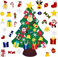 DIY Felt Christmas Tree for Toddlers with 30Pcs Ornaments, Montessori Xma