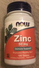 NOW Foods Zinc 50 mg 100 Tabs - Exp. 2/27