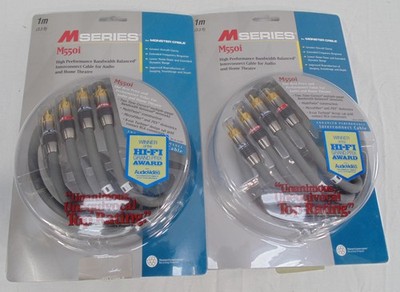 New Lot 2 Monster Cable MSeries M550i RCA Stereo Audio 3 Feet  