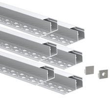 Laudert Drywall LED Channel Trim Edge Tile Milky Diffuser Aluminium Strip