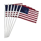 6 Pack Small American Flags on Stick, 12x18 Inch Handheld Us Flags, with Retr.
