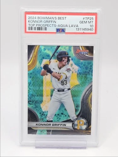KONNOR GRIFFIN 2024 BOWMAN'S BEST BASEBALL AQUA LAVA GEM /199 PSA 10 Q2283