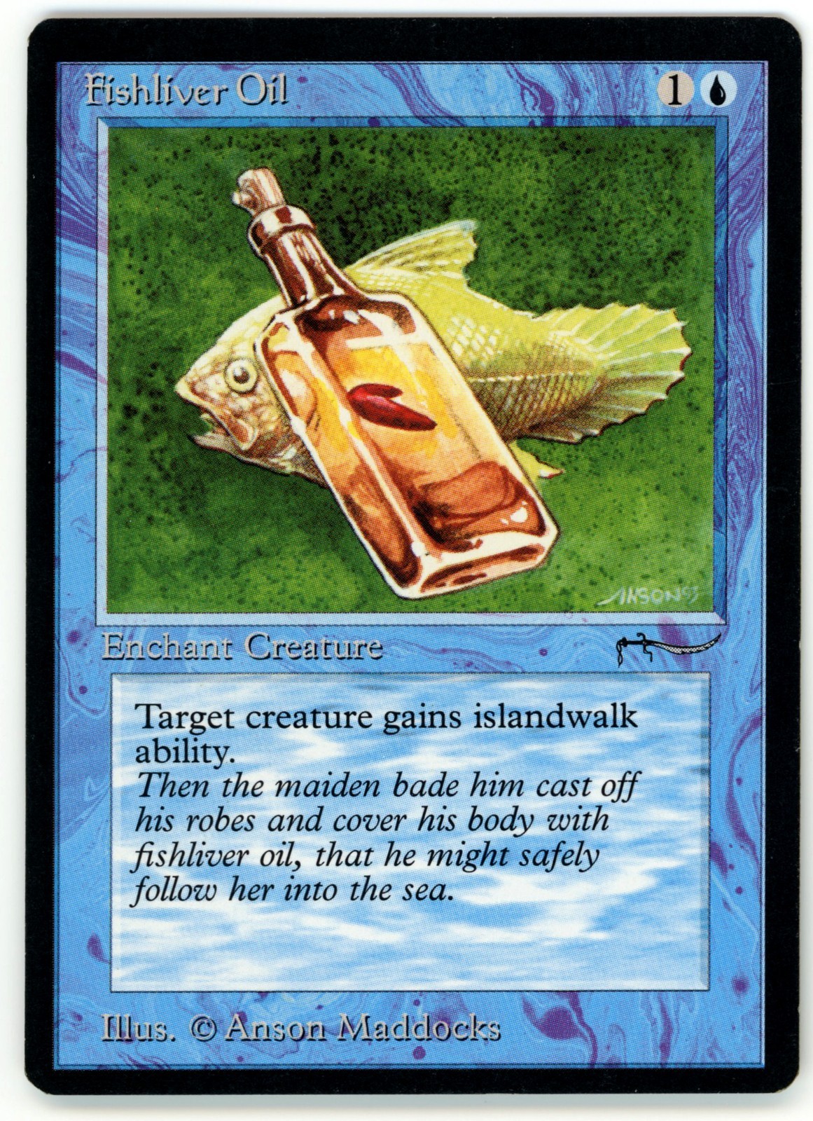 FISHLIVER OIL (LIGHT MANA) [ARN - ARABIAN NIGHTS] - MTG VINTAGE CARD [NEAR MINT]