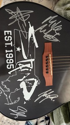 Epiphone Songmaker DR-100 Black Acoustic Guitar Signed Custom Graphics