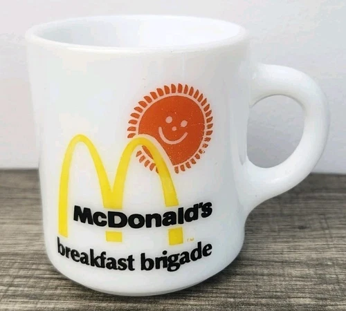 Vtg McDonald's Milk Glass Coffee Mug Breakfast Brigade