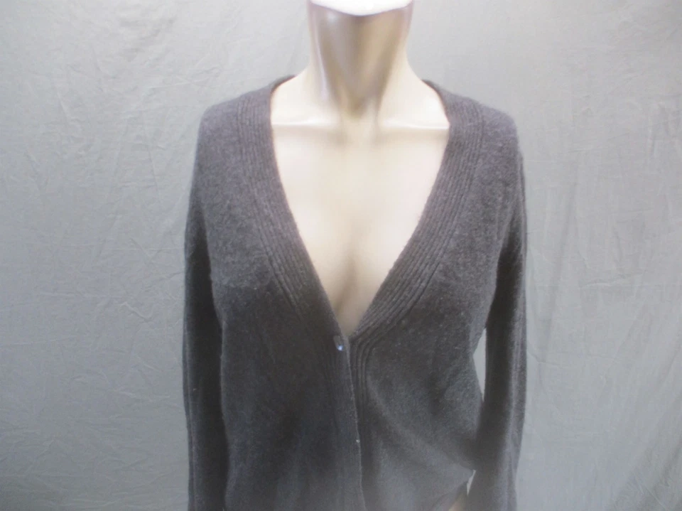 Cárdigan suave tejido con botones cuello en V gris 100 % cachemir talla L sin marca para mujer 656 Foto 2 de 4