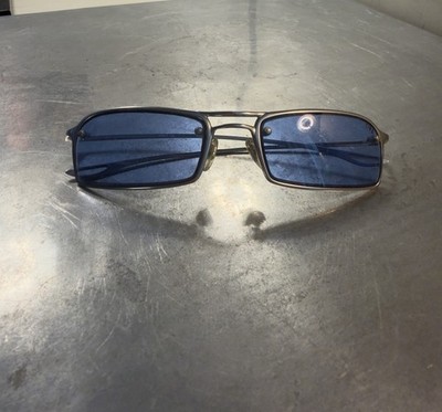 Vintage STING Sonnenbrille 4206 581 matt silber mit grünen Gläsern Y2K