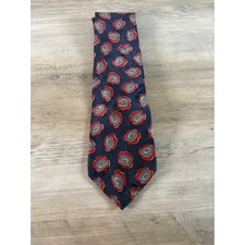 Karl Lagerfeld Men's Blue Red Floral Silk Tie- EUC