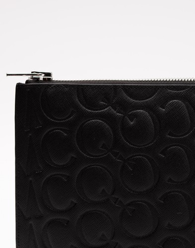 RRP€151 MCQ By ALEXANDER MCQUEEN Leather Tablet Pouch Black Debossed Logo - Photo 6/7