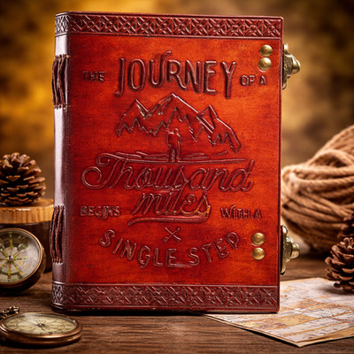 Leather Journal Handmade 7x5'' Vintage Diary Notebook Double Lock 200 Blank Page