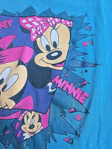 T-shirt Walt Disney vintage anni 90 ragazzo taglia 6X Topolino Minnie - Foto 5 di 9