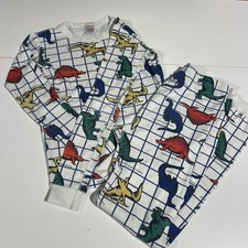 Hanna Andersson Kids Organic Cotton Dinosaur Pajama Set US Size 14 Long John